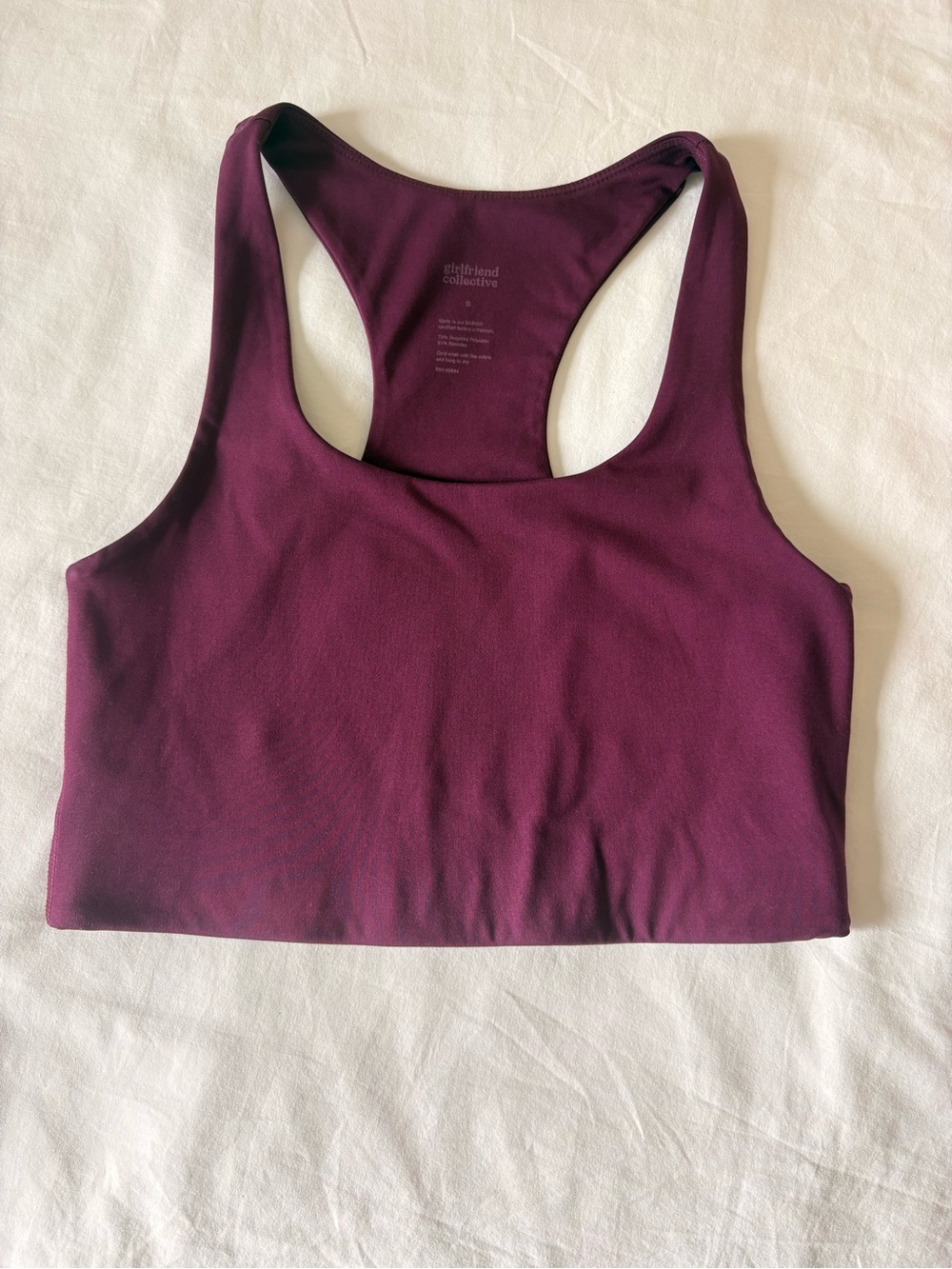 girlfriend collective Deep Plum Racerback Sports Bra